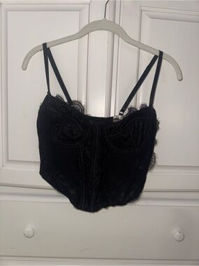 PacSun Ryan Destiny - Black Lace Bustier Corset Top (M)